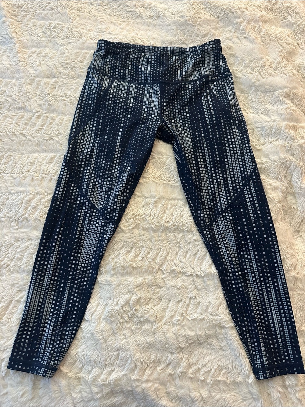 Sweaty Betty Blue SB Fade Print Power 7/8 Workout Leggings size 8-10 - Picture 2 of 10